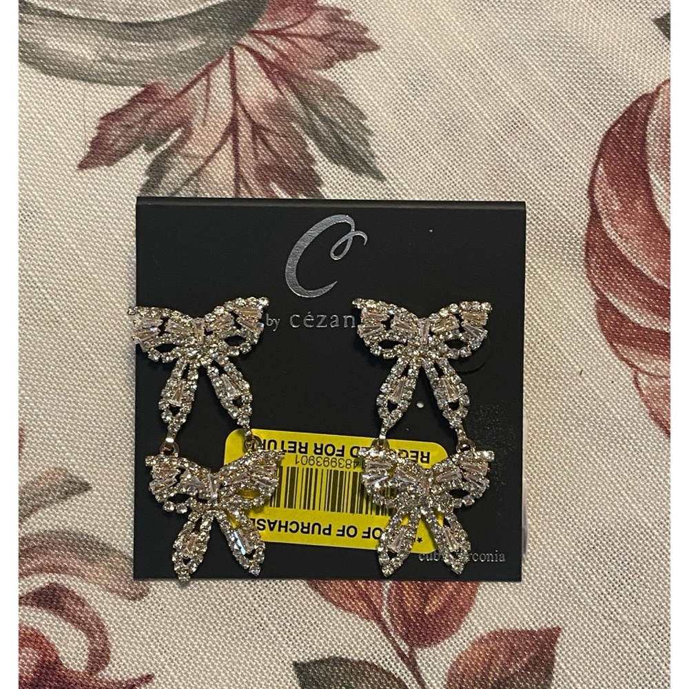 Cezanne Crystal Bow Earrings